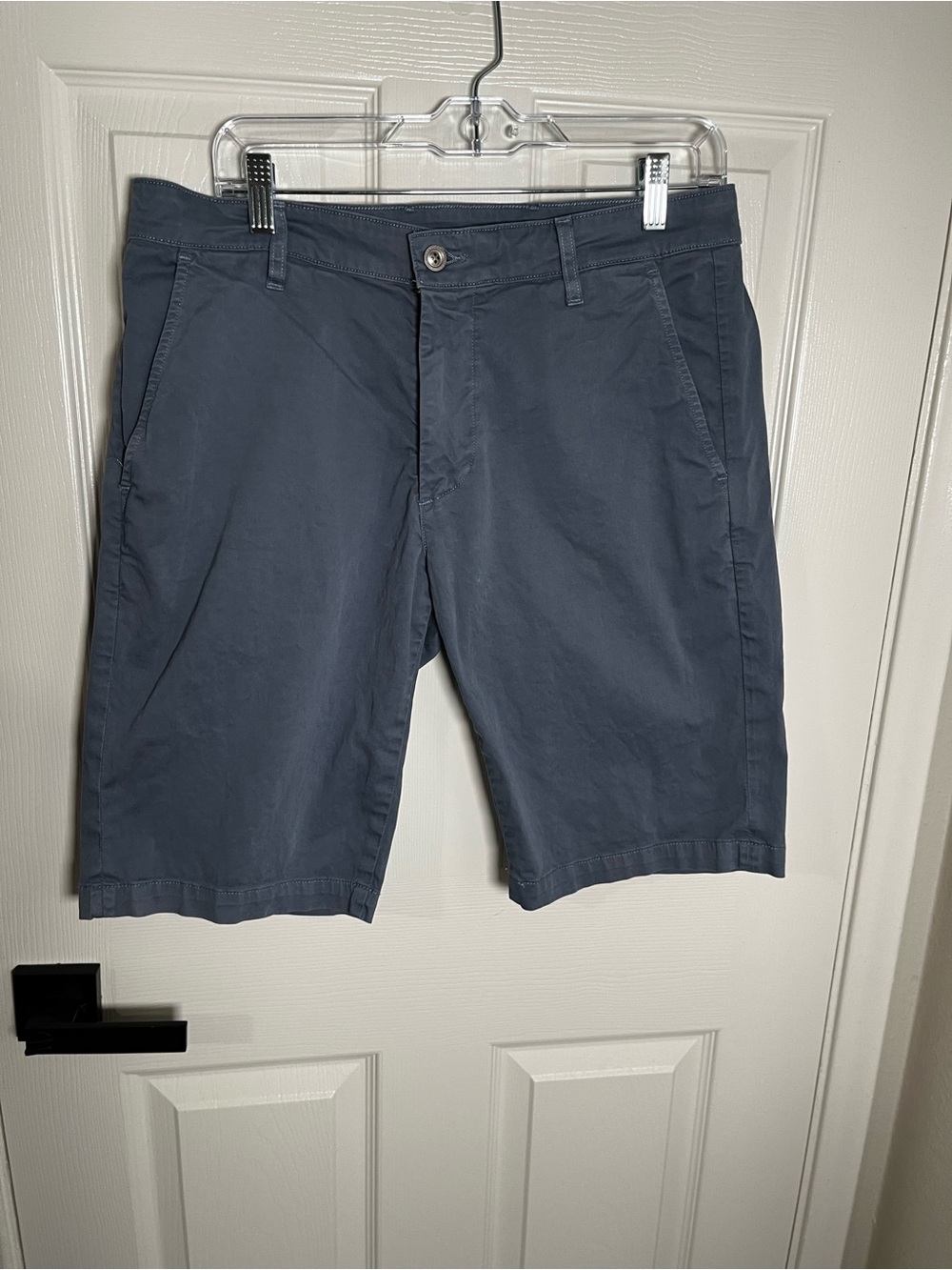 Ag Adriano Goldschmied Navy Flat-Front Cotton Chino Shorts